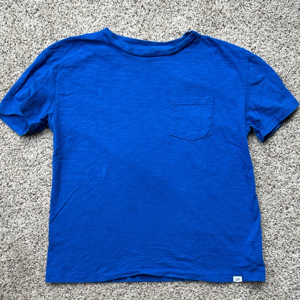 GAP Bright Blue Kids' Tee with Pocket size large